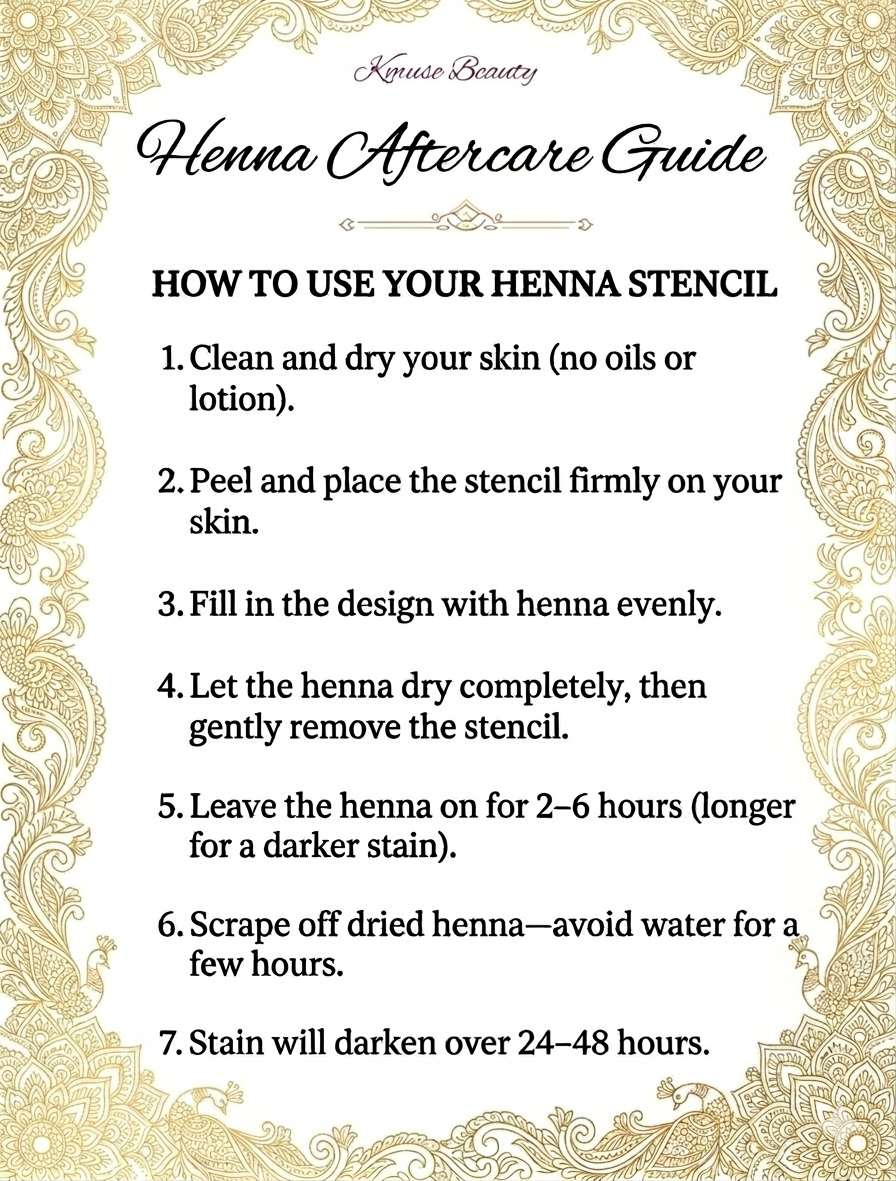 Henna Stencil Kit L+R & Henna cone