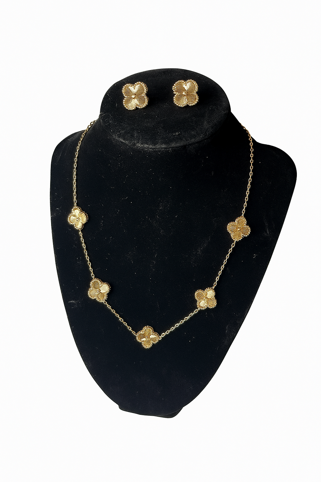 Gold Four leaf clover set