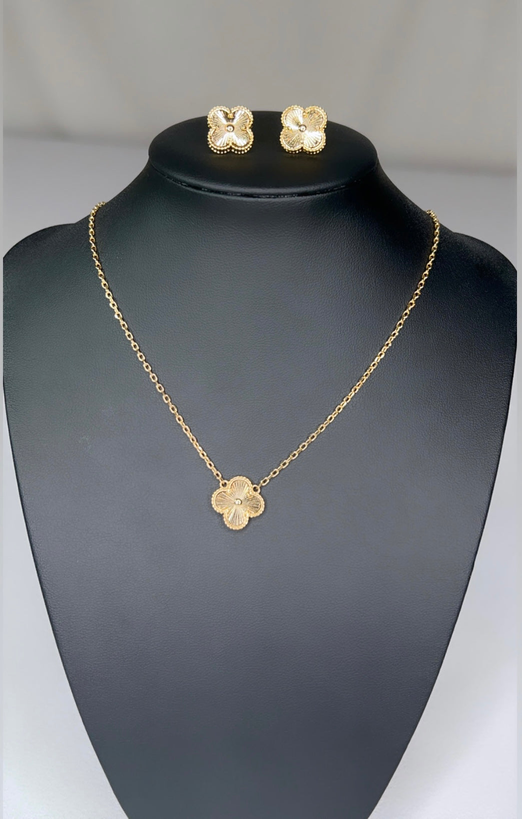 18k Gold Plated Four Leaf Clover mini set